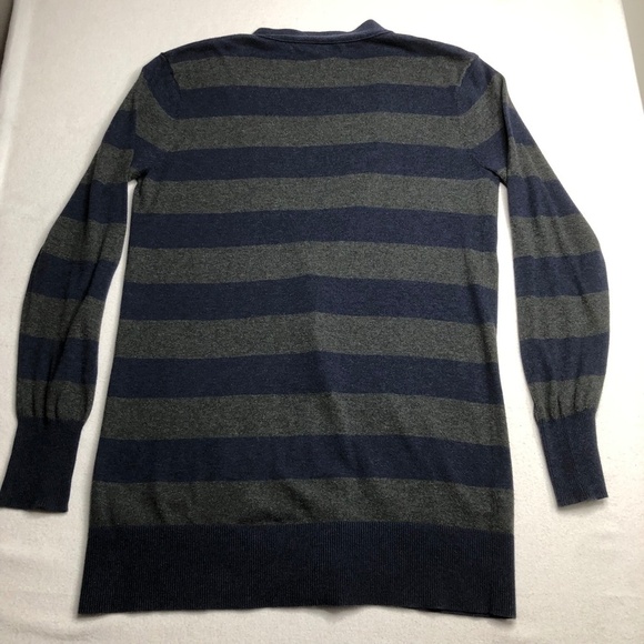 Rubbish Women Blue Gray Cardigan‎ Stripped Large 100% Cotton - Picture 9 of 16